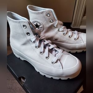 SOLD NOT FOR SALE All white leather converse